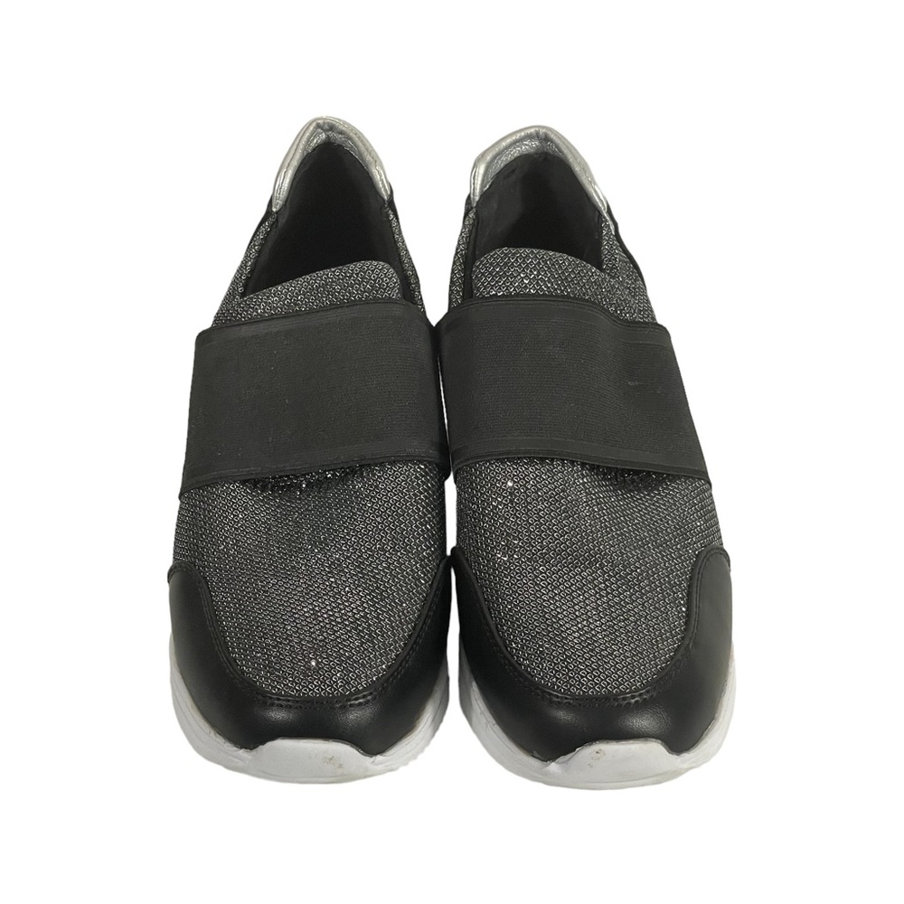 Ecko Unlimited Red Womens Metallic Silver Black Slip On Wedge Sneaker Casual 10M
